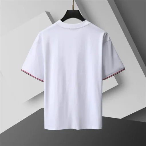 MC Tricolor Trimmed Cotton T-Shirt in White - 104 - mc0000104 - Image 3