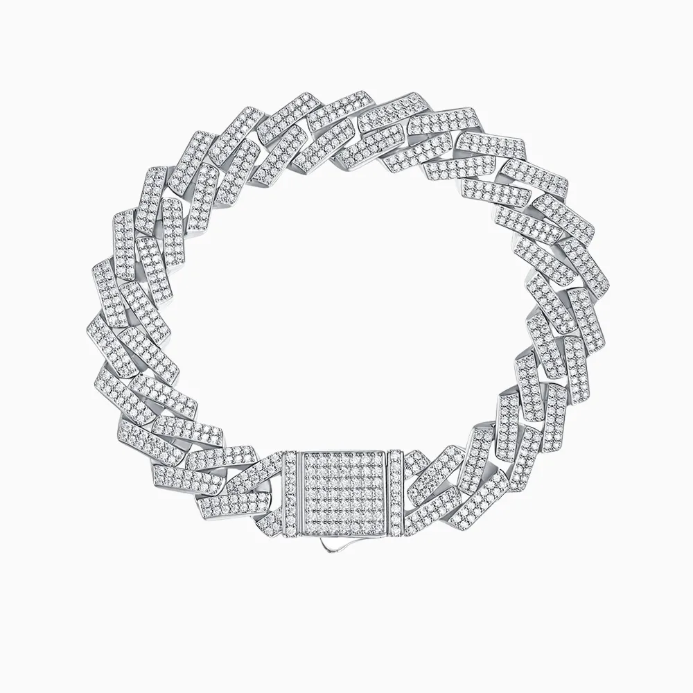 Moissanite 2 Row Cuban Bracelet