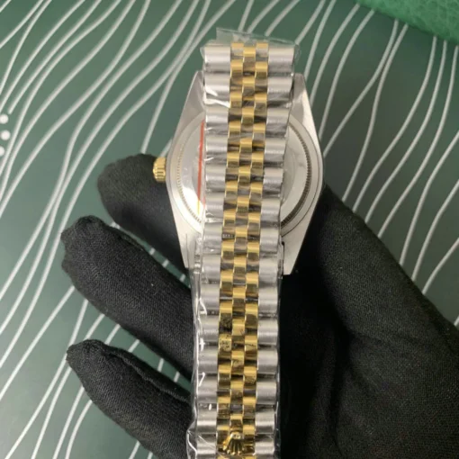 RL Datejust 36 126283 Gold Green Dial Diamond Jubilee Bracelet Custom - RL0035 - Image 3