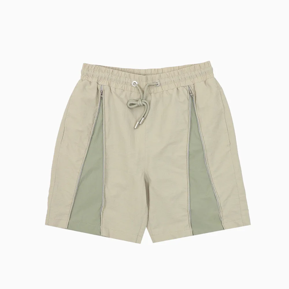 Zip Detail Drawstring Shorts in White
