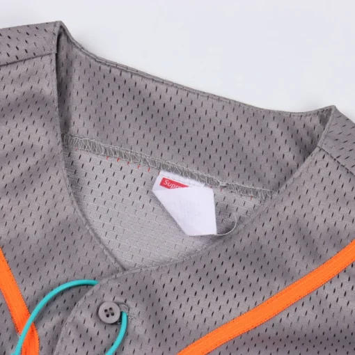 SUP Mesh Baseball Jersey T-Shirt in Grey - 504 - spm0000504 - Image 3