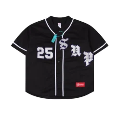 SUP Mesh Baseball Jersey T-Shirt in Black - 505 - spm0000505