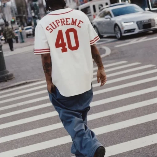 SUP Baseball Patch Jersey T-Shirt in White - 509 - spm0000509 - Image 11