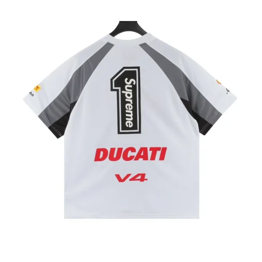 SUP x Ducati Racing Jersey T-Shirt in White - 510 - spm0000510 - Image 2