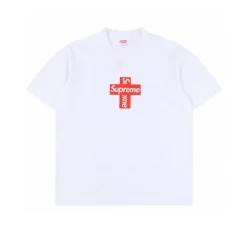 SUP Cross Box Logo T-Shirt in White - 513 - spm0000513