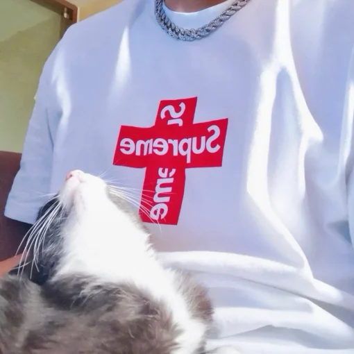 SUP Cross Box Logo T-Shirt in White - 513 - spm0000513 - Image 11