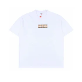 SUP x BUR Box Logo T-Shirt in White - 517 - spm0000517