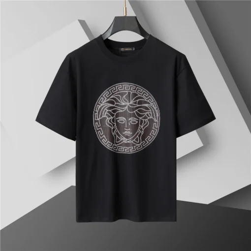VS Medusa Head Cotton T-shirt in Black - vs0000081 - Image 2