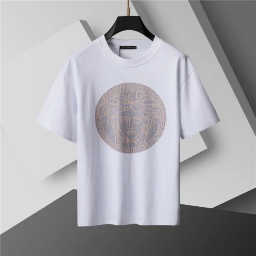 VS Medusa Head Cotton T-shirt in White - vs0000082 - Image 2