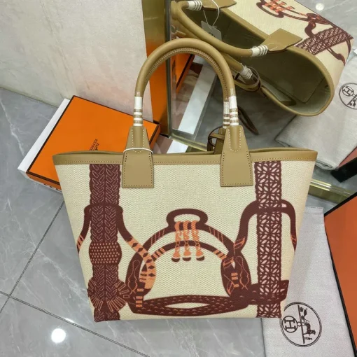 HM Steeple Printed Beige Brown Bag - HM0006 - Image 3