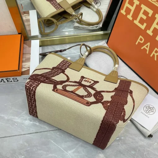 HM Steeple Printed Beige Brown Bag - HM0006 - Image 7