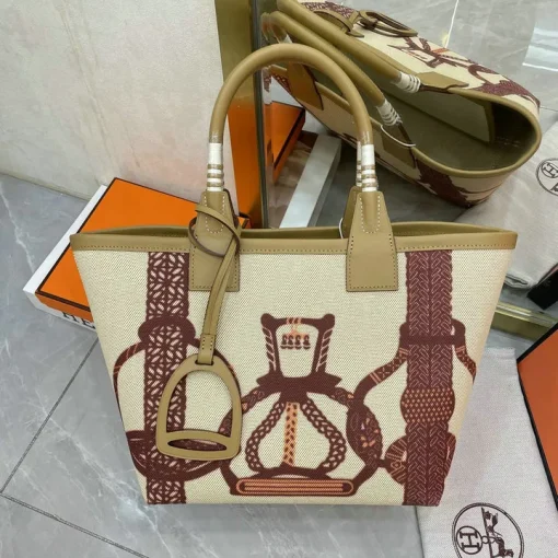 HM Steeple Printed Beige Brown Bag - HM0006 - Image 8
