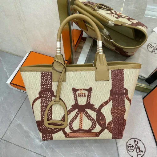 HM Steeple Printed Beige Brown Bag - HM0006 - Image 9