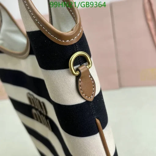 MM Ivy Striped Tote Bag in Black - MM0011 - Image 4