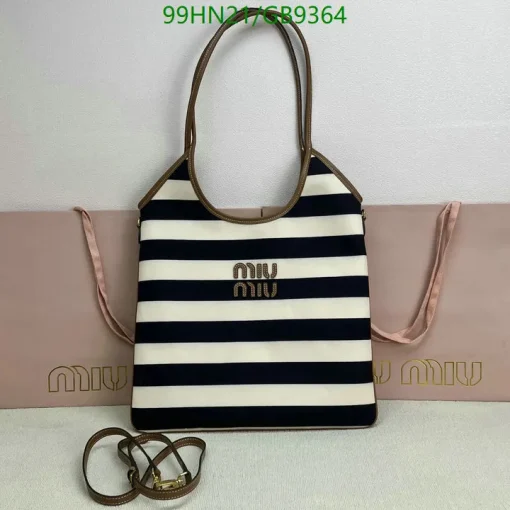 MM Ivy Striped Tote Bag in Black - MM0011 - Image 2