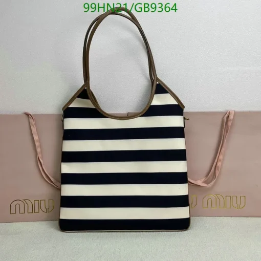 MM Ivy Striped Tote Bag in Black - MM0011 - Image 3