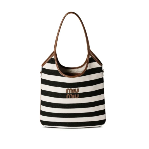 MM Ivy Striped Tote Bag in Black - MM0011