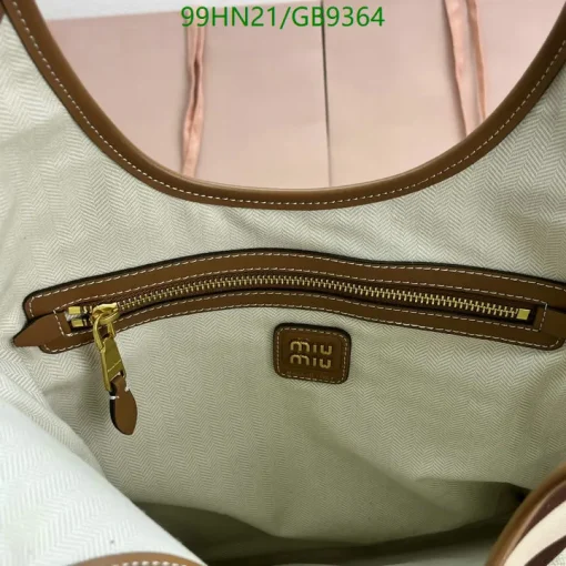 MM Ivy Striped Tote Bag in Brown - MM0012 - Image 4