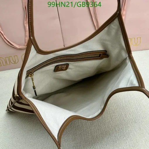 MM Ivy Striped Tote Bag in Brown - MM0012 - Image 5