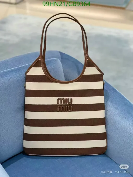 MM Ivy Striped Tote Bag in Brown - MM0012 - Image 6
