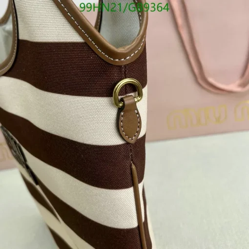 MM Ivy Striped Tote Bag in Brown - MM0012 - Image 8