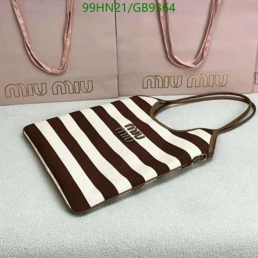 MM Ivy Striped Tote Bag in Brown - MM0012 - Image 9