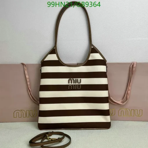 MM Ivy Striped Tote Bag in Brown - MM0012 - Image 2