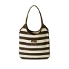 MM Ivy Striped Tote Bag in Brown - MM0012
