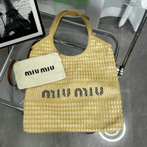 MM Ivy Raffia-Effect Linen Bag Natural - MM0014 - Image 6