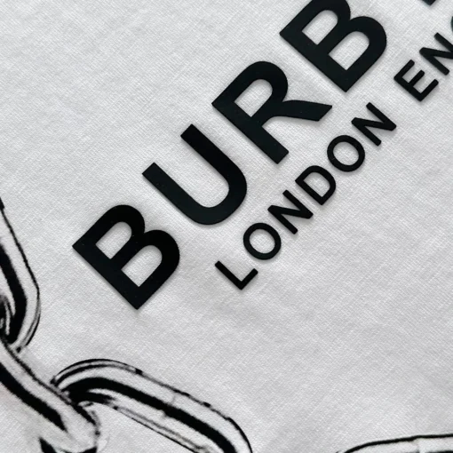 BUR White Logo-Print Cotton T-Shirt - BUR0012 - Image 6