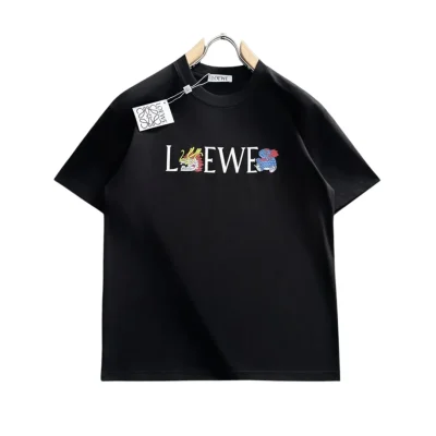 LW Black Logo-Print Cotton T-Shirt - LW0004 - M