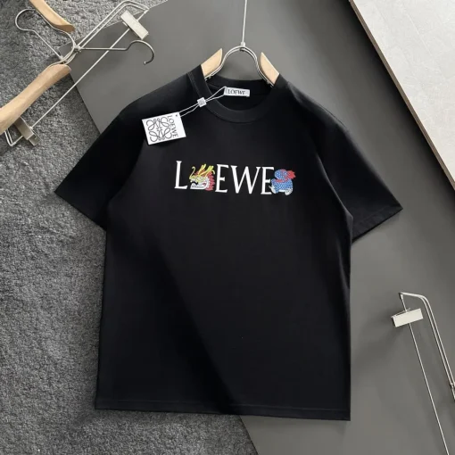 LW Black Logo-Print Cotton T-Shirt - LW0004 - Image 2