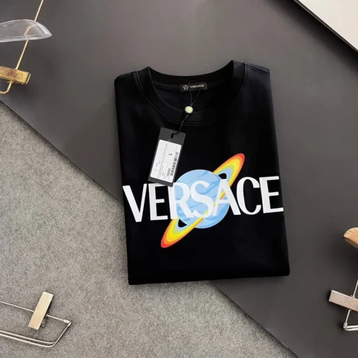 VS Black Logo-Print Cotton T-Shirt - VS0007 - Image 7
