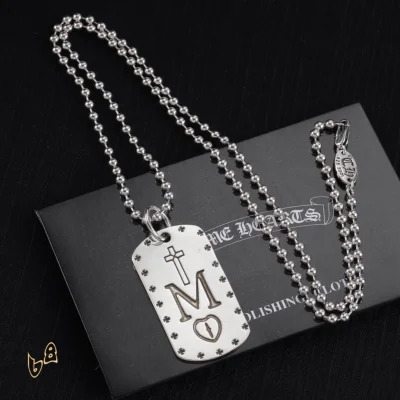 CH M Love Pattern Square Necklace - CH0006