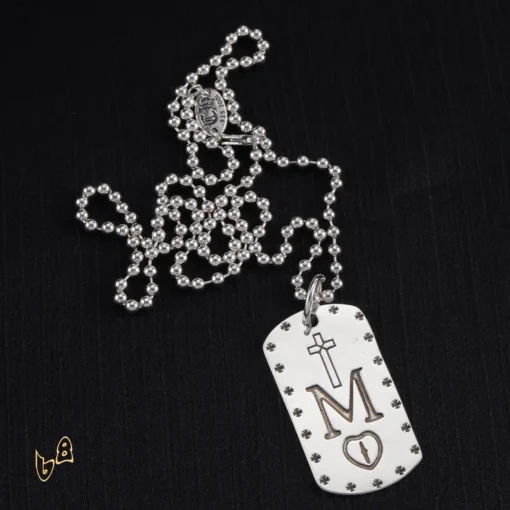 CH M Love Pattern Square Necklace - CH0006 - Image 5