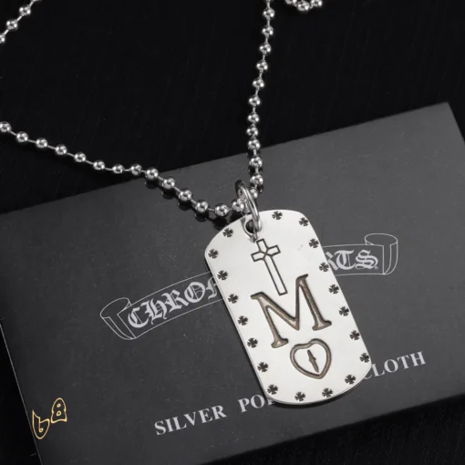 CH M Love Pattern Square Necklace - CH0006 - Image 3