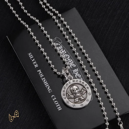 CH Round Bead Skull Doll Necklace - CH0013 - Image 5