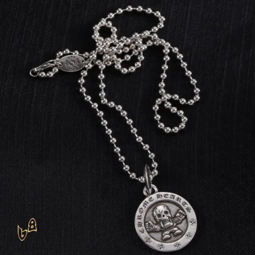 CH Round Bead Skull Doll Necklace - CH0013 - Image 4
