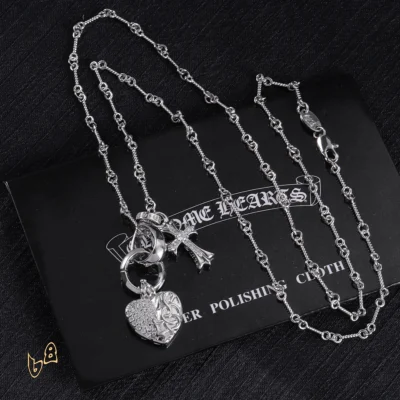 CH Heart And Cross Pendant Necklace - CH0022