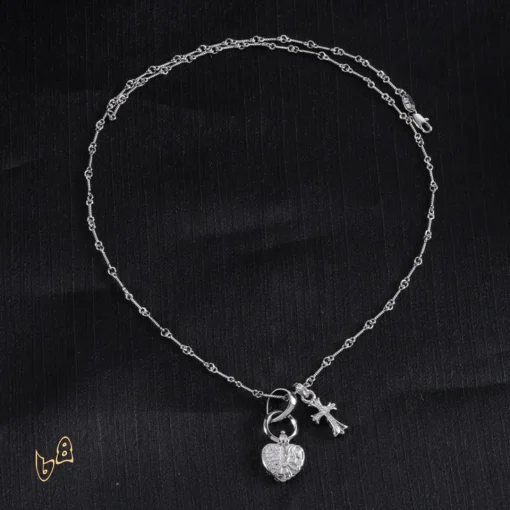 CH Heart And Cross Pendant Necklace - CH0022 - Image 6