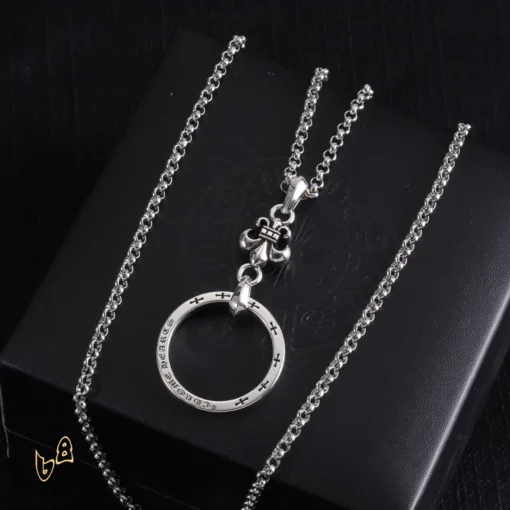CH Circle Pendant Necklace - CH0023 - Image 5