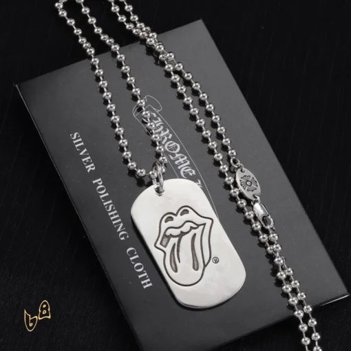 CH Tongue Square Pendant Necklace - CH0028 - Image 3