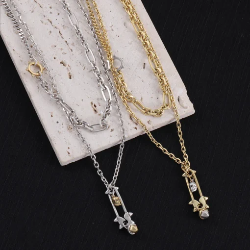McQueen Safety Pin Necklace - MC0007 - Image 8