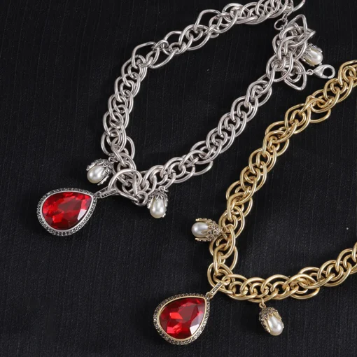 McQueen Red Teardrop Necklace - MC0011 - Image 3