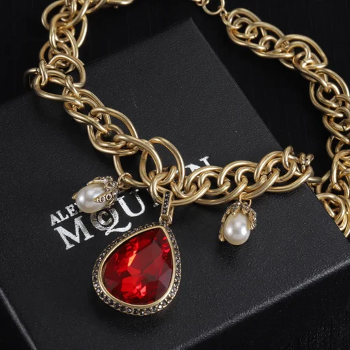 McQueen Red Teardrop Necklace - MC0011 - Image 2