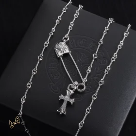 CH Pin & Cross Pendant Necklace - CH0041