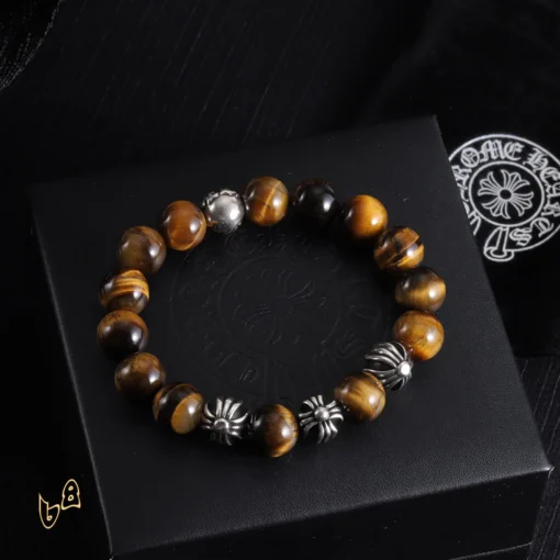 CH Brown Beaded Cross Bracelet - CH0064 - Image 3
