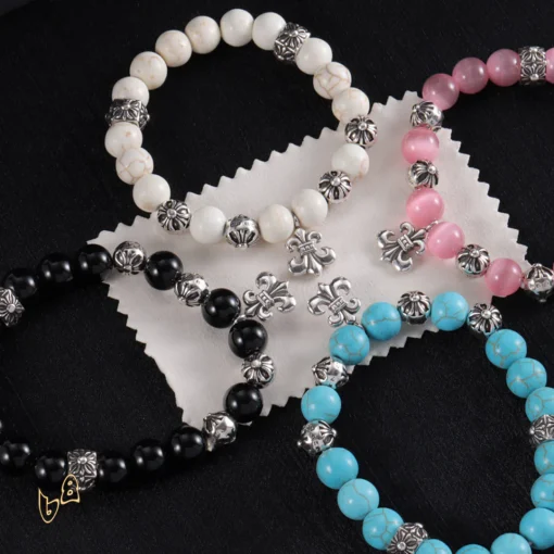 CH Beaded Cross Flower Bracelet - CH0071 - Image 4