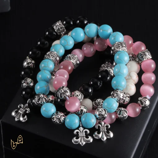 CH Beaded Cross Flower Bracelet - CH0071 - Image 5