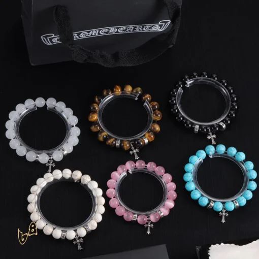 CH Beaded Cross Flower Bracelet - CH0074 - Image 2